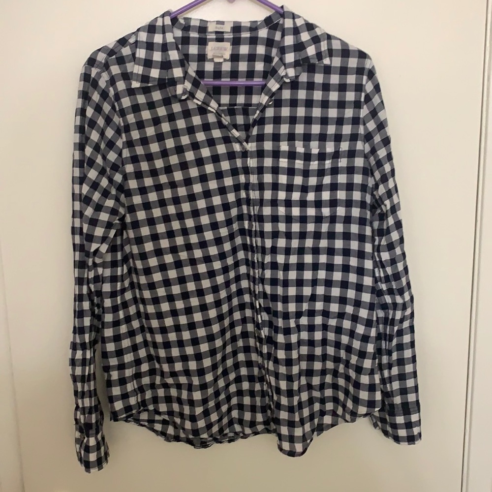 Button Down Plaid Blouse